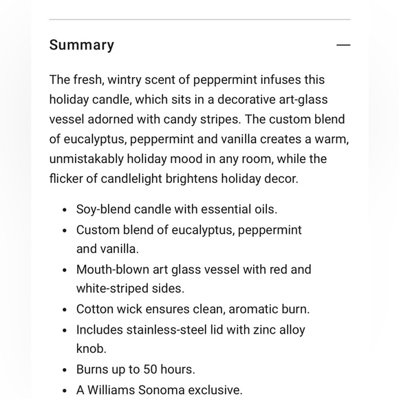 Williams Sonoma Peppermint Swirled Glass Candle, 15oz, NWT, BEAUTIFUL GIFT! - Picture 4 of 5